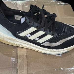 Adidas Men's Black and White Athletic Shoes